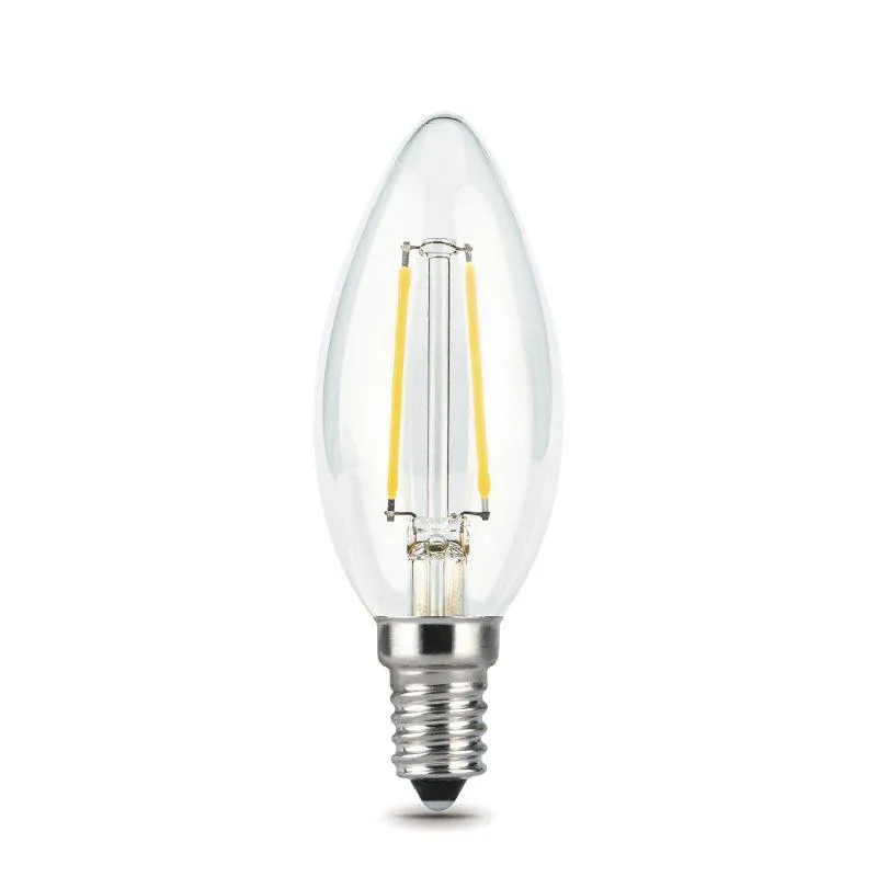 Лампа светодиодная филаментная Black Filament 5Вт свеча 2700К тепл. бел. E14 420лм GAUSS 103801105