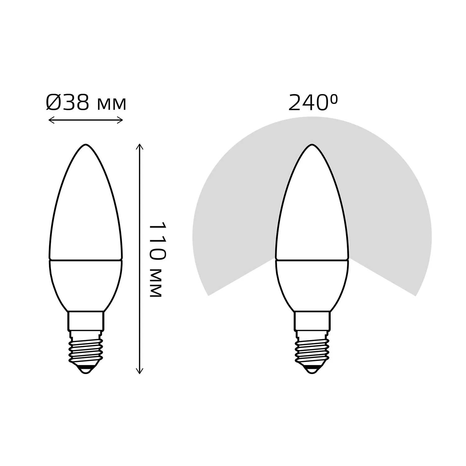 Лампа светодиодная Black 7Вт свеча 6500К холод. бел. E14 590лм диммир. GAUSS 103101307-D