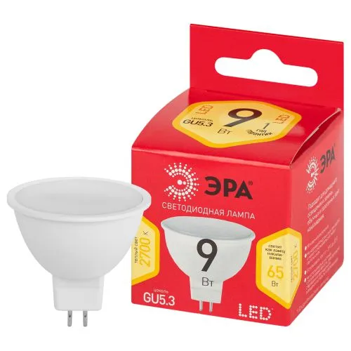 Лампа светодиодная RED LINE LED LED MR16-9W-827-GU5.3 R 9 Вт софит теплый белый свет | Б0054239 | ЭР
