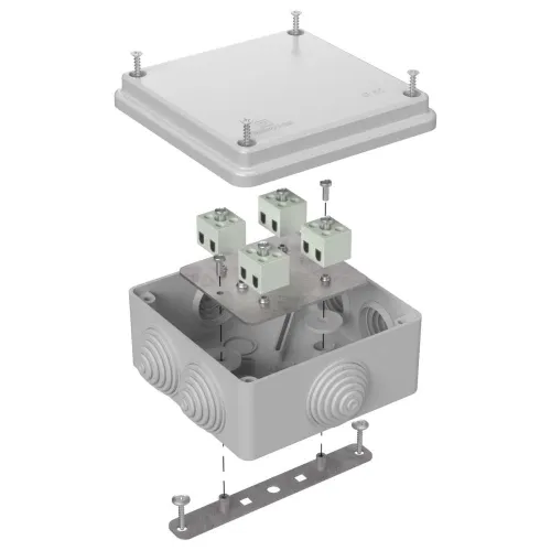 Коробка огнестойкая для о/п двухкомпонентная 60-0300-FR2.5-8 Е15-Е120 RAL9005 100х100х50 (14 шт/кор)