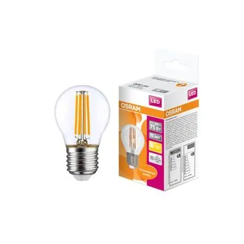 Лампа светодиодная LED 6Вт E27 CLP75 тепло-бел, Filament прозр.шар OSRAM