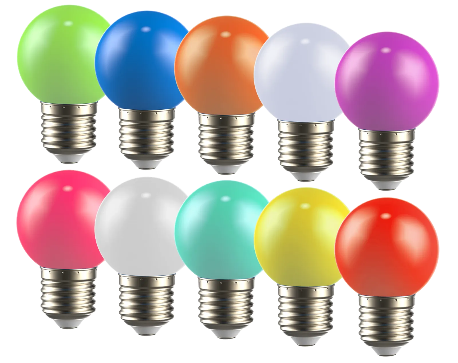 LIGHTING Набор ламп светодиодных декоративных G45 шар 1Вт 230В MIX E27 10 шт IEK