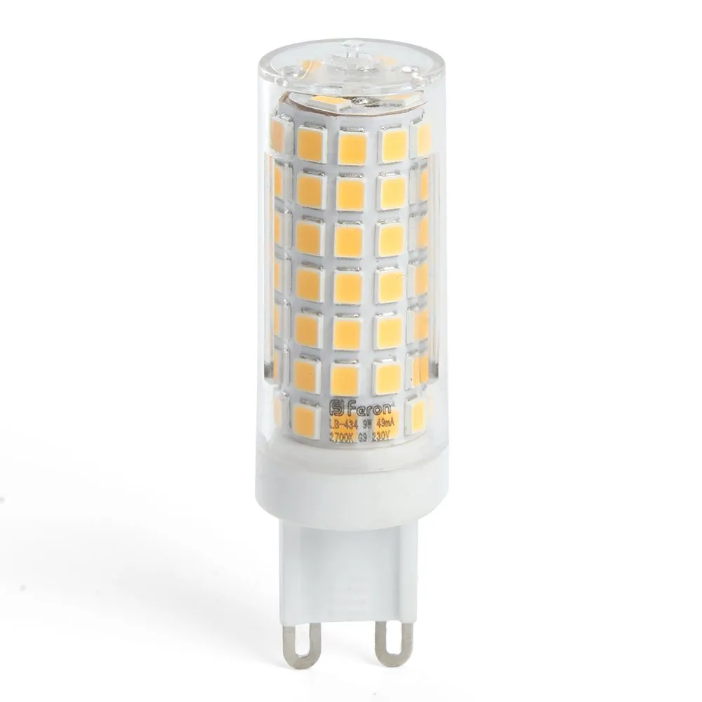 Лампа светодиодная LB-434 9Вт JCD 6400К G9 230В FERON 38148