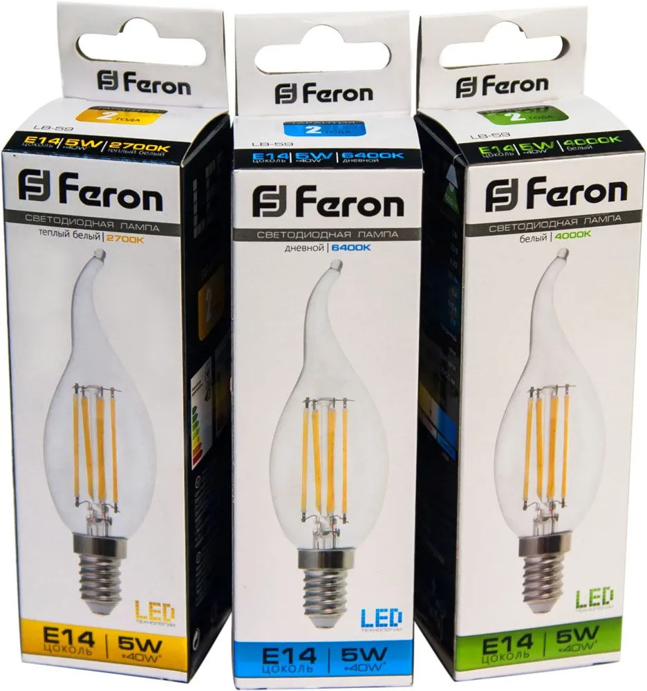 Лампа светодиодная LB-59 5Вт 2700К E14 230В FERON 25575