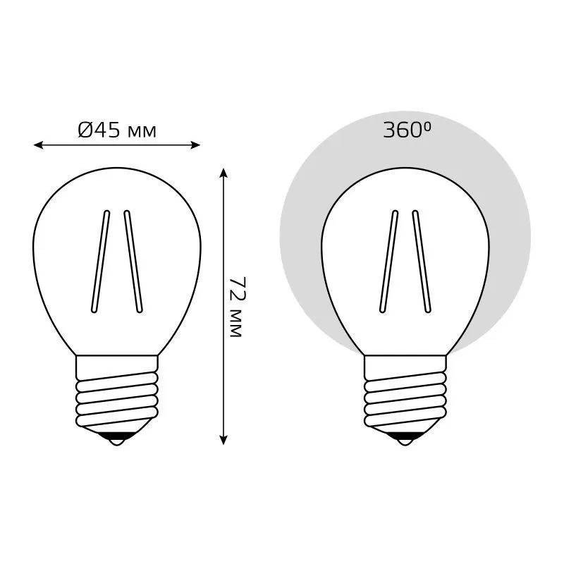 Лампа Gauss Basic Filament Шар 4W 220lm Е27 green LED 1/10/50 10512042-G