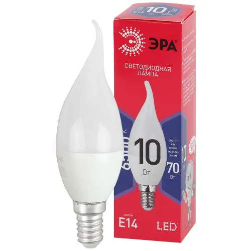 Лампа светодиодная RED LINE LED BXS-10W-865-E14 R E14 / Е14 10Вт свеча на ветру холодный дневной све
