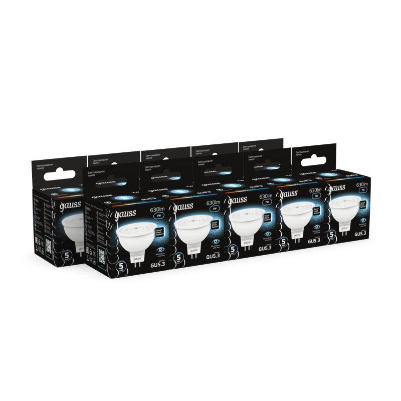 Лампа светодиодная Black 7Вт MR16 софит 4100К нейтр. бел. GU5.3 630лм GAUSS 101505207