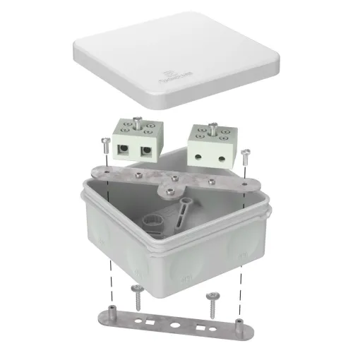 Коробка огнестойкая для о/п двухкомпонентная 60-0210-FR10.0-4 Е15-Е120 RAL7035 80х80х40
