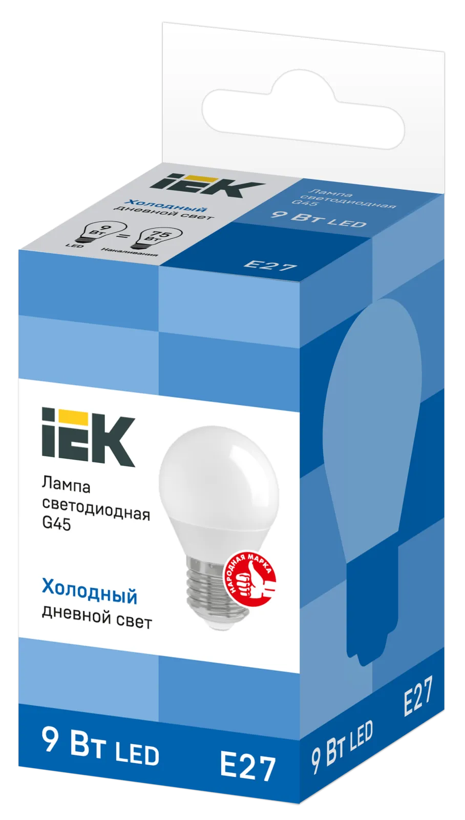 Лампа светодиодная ECO G45 9Вт шар 6500К E27 230В IEK LLE-G45-9-230-65-E27