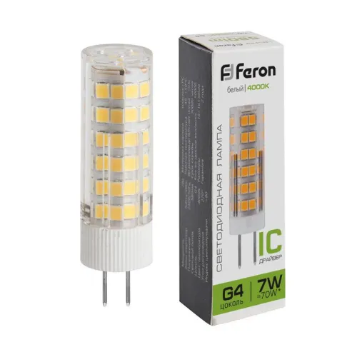 Лампа светодиодная LB-433 7Вт JCD 4000К G4 230В FERON 25864