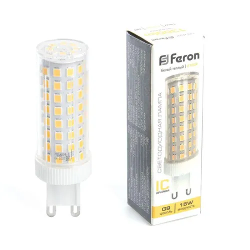 Лампа светодиодная LB-437 15Вт JCD 2700К G9 230В FERON 38212