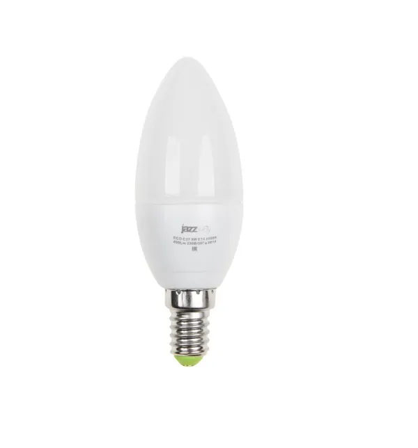 Лампа светодиодная LED 5Вт E14 220В 4000К PLED- ECO-C37 свеча | 1036865A | Jazzway