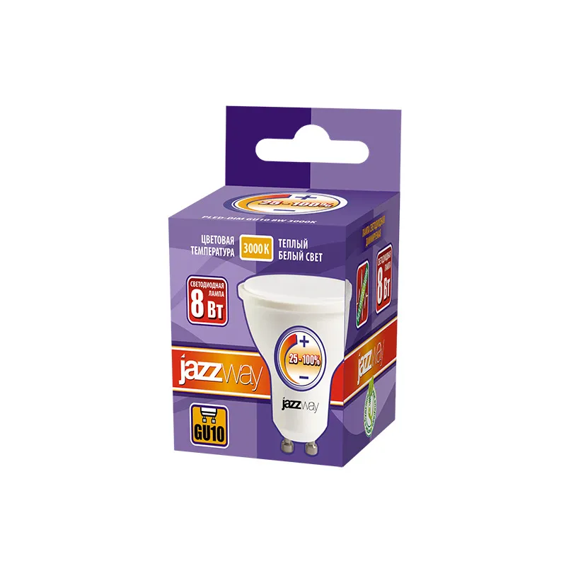 Лампа светодиодная PLED- DIM GU10 8w 3000K 560Lm  230/50 | .5035898 | Jazzway