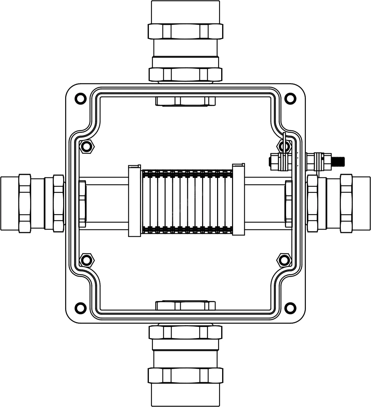 Корпус взрывозащищенный 160х160х90мм 1Ex e IIC T5 GbEx tb IIIB T95град.C Db IP66 GRP DKC 1231.051.19