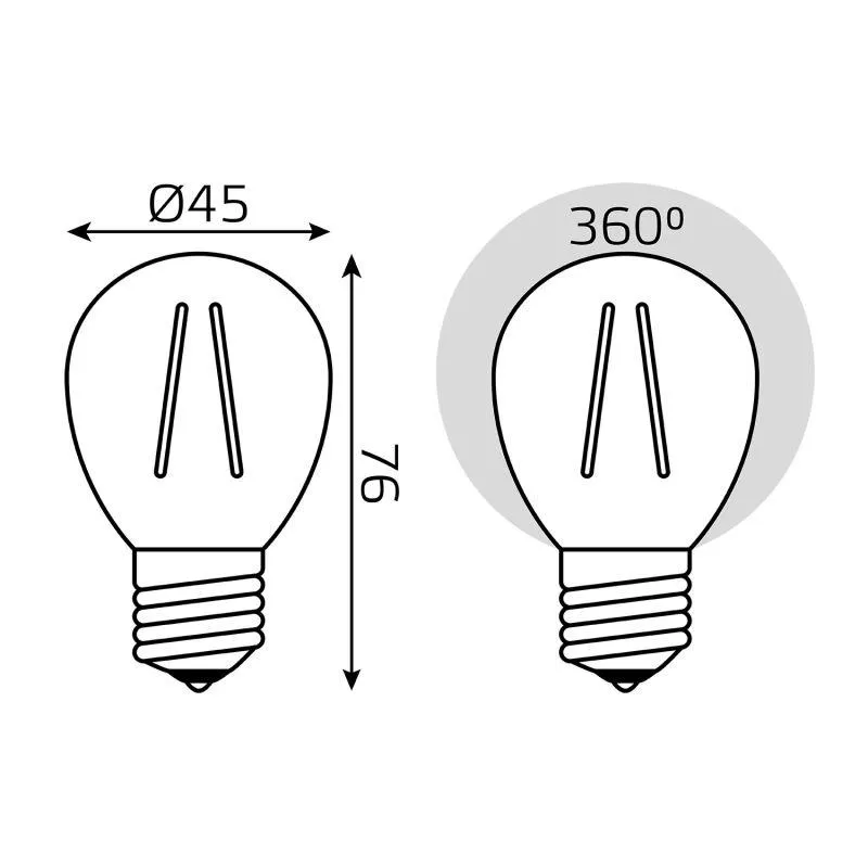 Лампа светодиодная филаментная Filament Elementary 10Вт шар 2700К Е27 650лм GAUSS 52210