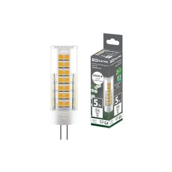 Лампа светодиодная G4-5 Вт-230 В-6500 К, SMD, 16x55 мм | SQ0340-0218 | TDM