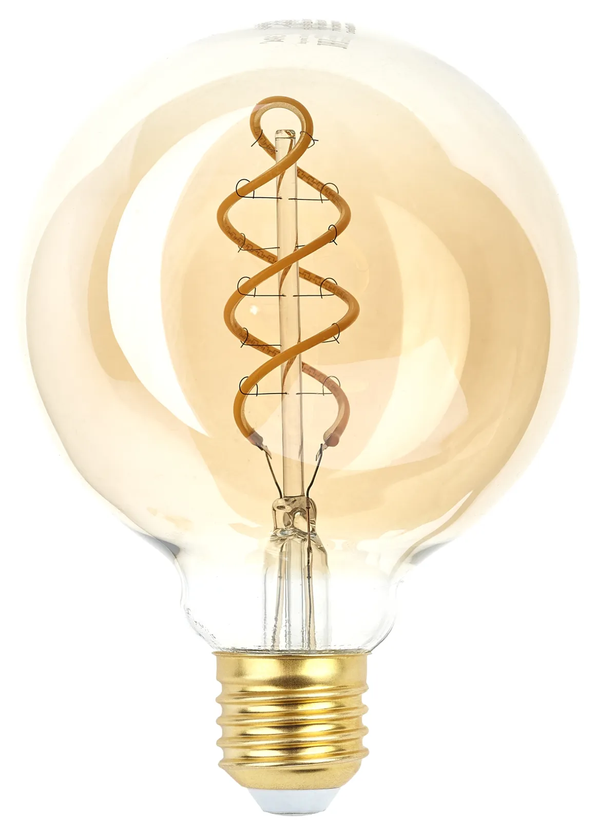 Лампа светодиодная F-LED G95-7W-824-E27 spiral gold (филамент, шар спир зол, 7Вт, тепл, E27) (20/560