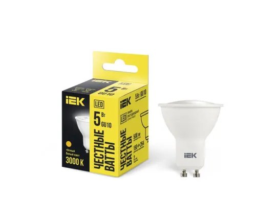 Лампа светодиодная LED 5Вт GU10 220В 3000К PAR16 софит | LLE-PAR16-5-230-30-GU10 | IEK