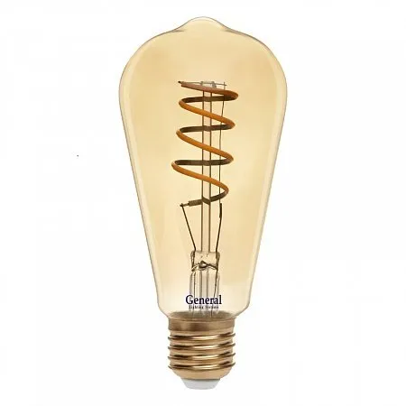 Лампы General LED GLDEN-ST64SS-7-230-E27-2700 (655306) золотая