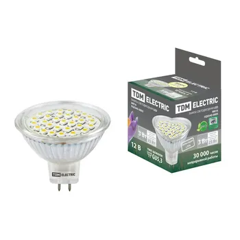 Лампа светодиодная PAR16-7 Вт-220 В -4000 К–GU 10 SMD (с матовым стеклом) | SQ0340-0065 | TDM