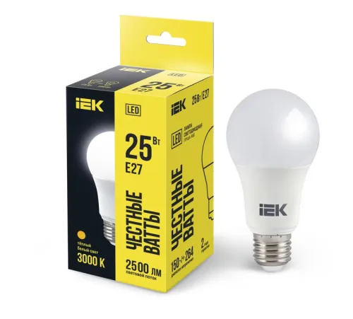 Лампа светодиодная LED A80 груша 25Вт 230В 3000К E27 | LLE-A80-25-230-30-E27 | IEK