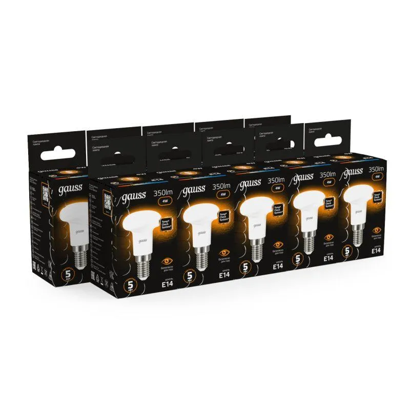 Лампа светодиодная Black 4Вт R39 рефлектор 3000К тепл. бел. E14 350лм GAUSS 106001104