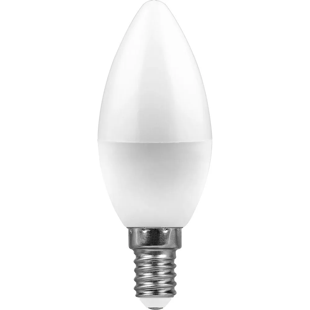 Лампа светодиодная LB-570 9Вт C37 свеча 6400К E14 230В FERON 25800