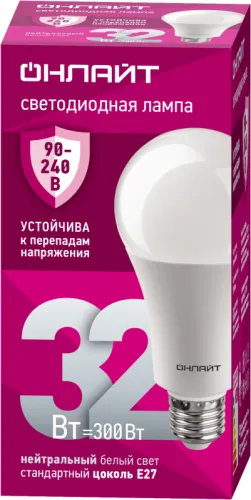 Лампа светодиодная 90 409 OLL-A70-32-230-4K-E27 (PRO 90-240В) ОНЛАЙТ 90409