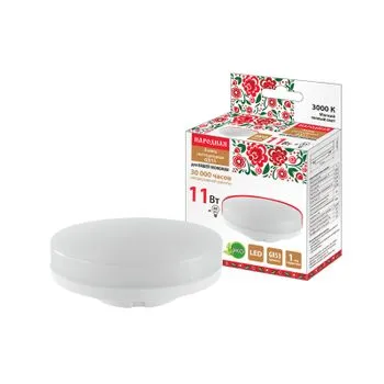 Лампа светодиодная GX53-11 Вт-230 В-3000 К-Э, h=26 мм, Народная | SQ0340-1552 | TDM