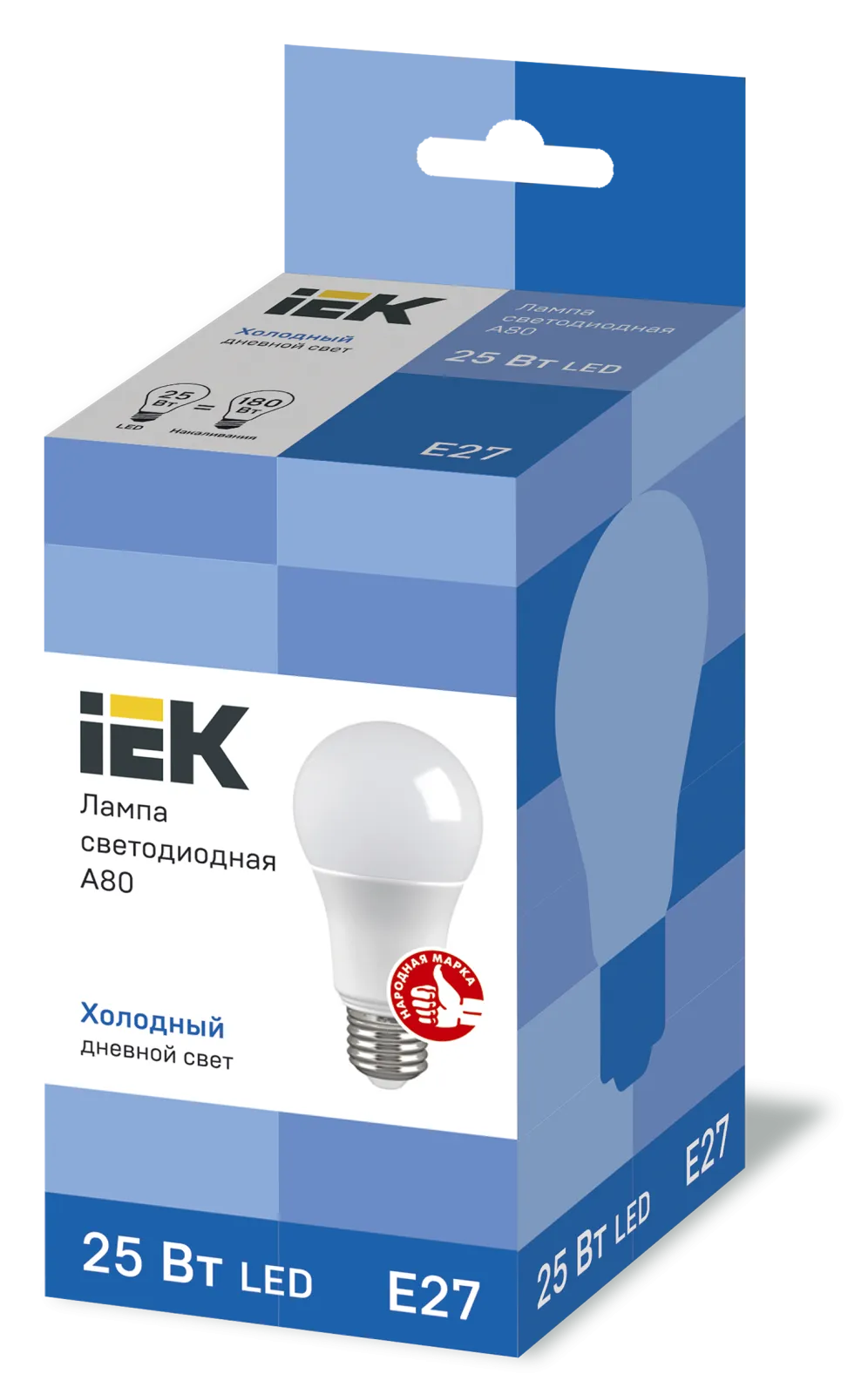 Лампа светодиодная LED A80 груша 25Вт 230В 6500К E27 | LLE-A80-25-230-65-E27 | IEK