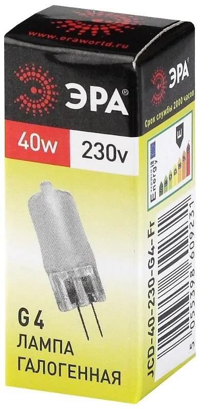 Лампа галогенная капсульная 40Вт 220В G4 JCD | C0039282 | ЭРА