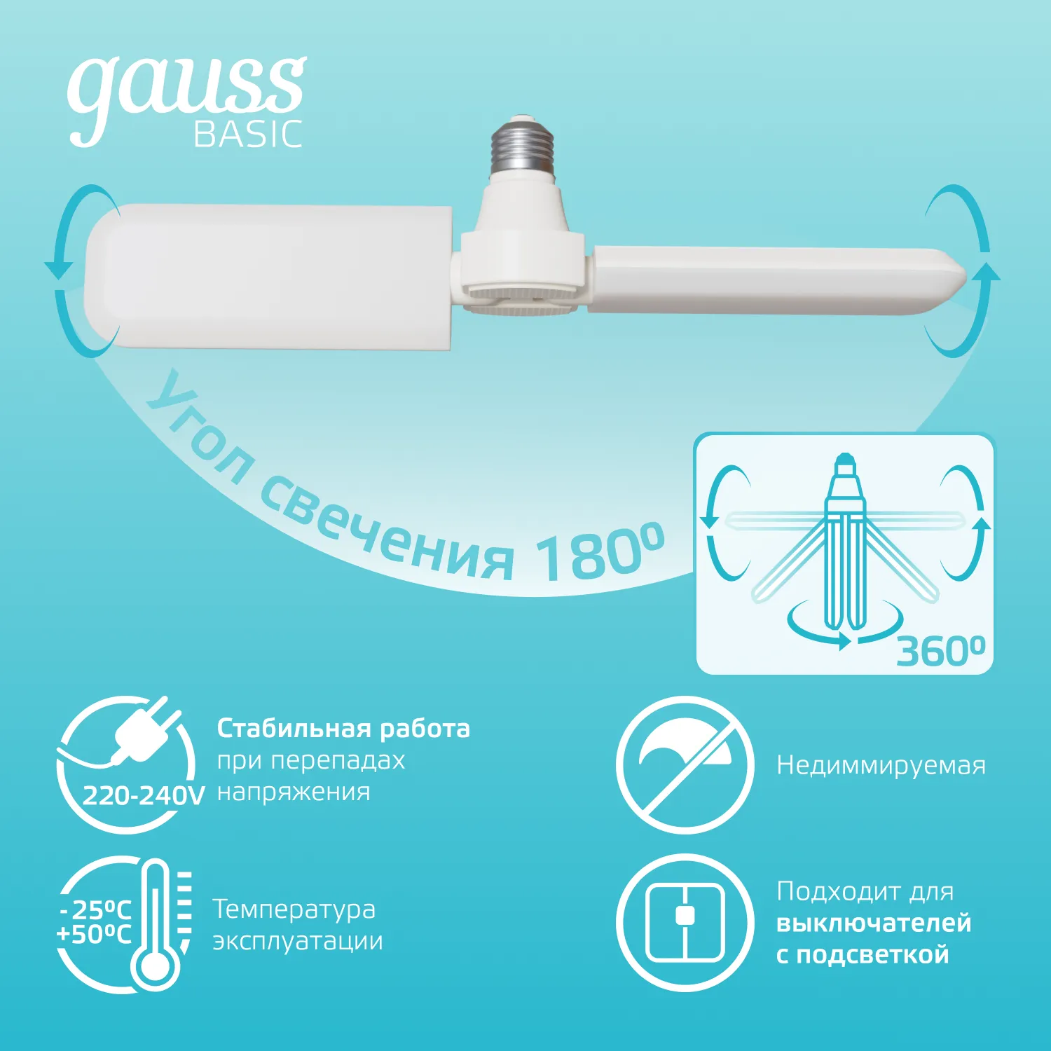 Лампа светодиодная Basic 15Вт клевер-2 4000К нейтр. бел. E27 1450лм GAUSS 11732212