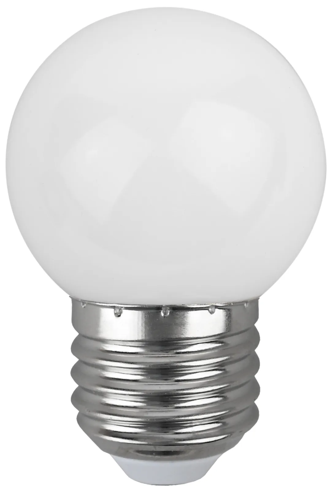 Лампы cветодиодные ERAW45-E27 LED Р45-1W-E27 (диод. шар, бел., 4SMD, 1W, E27, для белт-лайт) (10/100