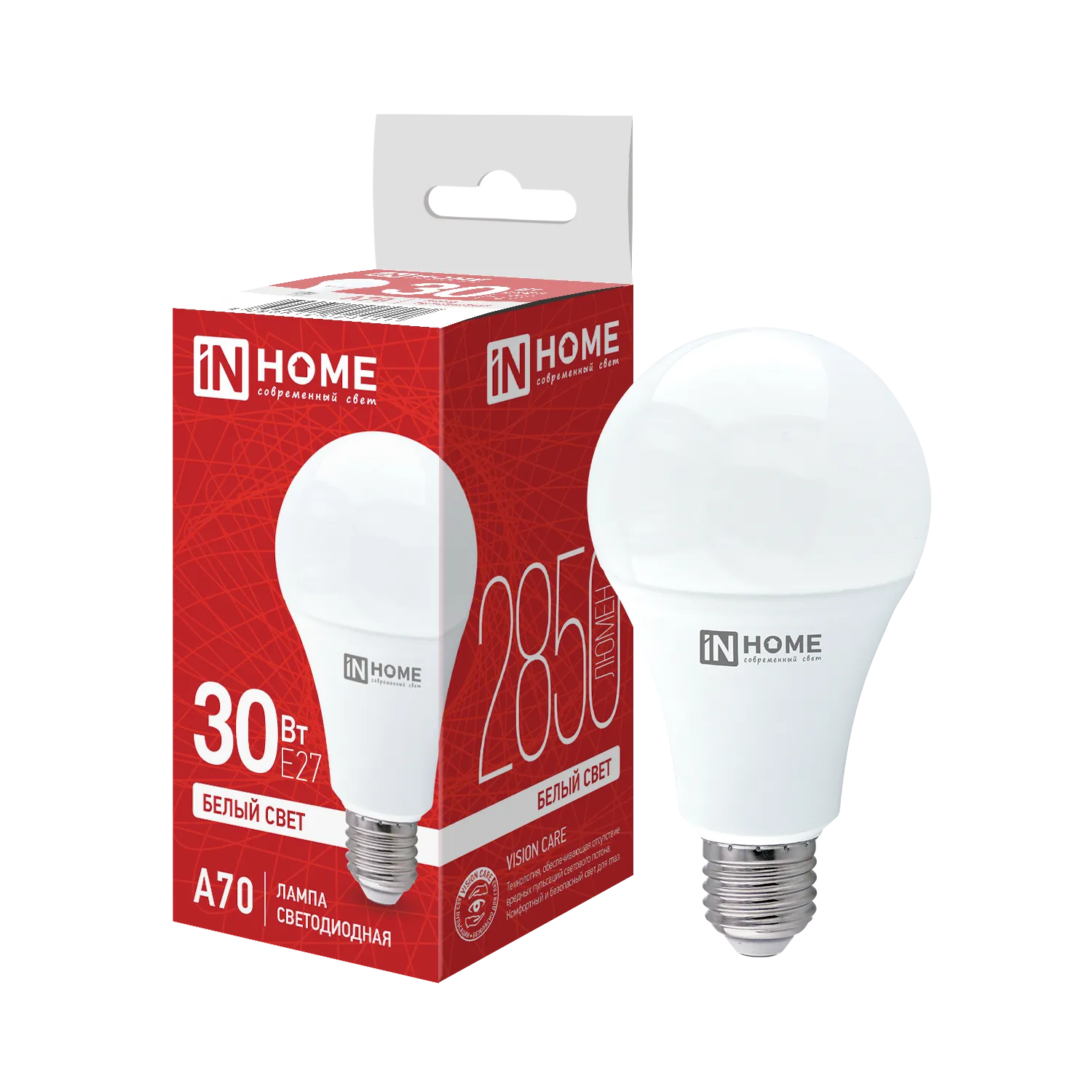 Лампа светодиодная LED-A70-VC 30Вт грушевидная 4000К нейтр. бел. E27 2850лм 230В IN HOME 46906120241