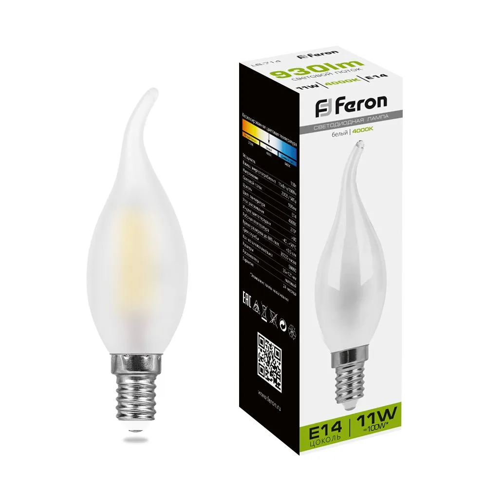 Лампа светодиодная LB-714 11Вт матовая 4000К E14 230В FERON 38011