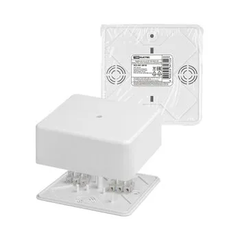 Коробка распаячная КР 100x100x44 ОП белая, IP40, с клем. колодкой