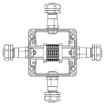 Коробка взрывозащищенная клеммная из алюминияTBE-A-12-(6xCBC.2)-1xKAEPM2MHK-20(A)-1xKAEPM2MHK-20(B)-
