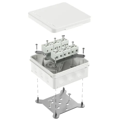 Коробка огнестойкая для о/п двухкомпонентная 60-0303-FR6.0-12 Е15-Е120 RAL9003 100х100х40 (16 шт/кор