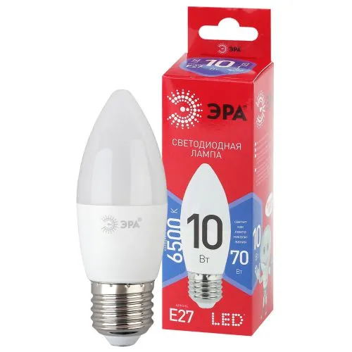 Лампа светодиодная RED LINE LED B35-10W-865-E27 R E27 / Е27 10Вт свеча холодный дневной свет | Б0045