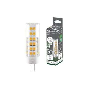 Лампа светодиодная G4-7 Вт-230 В-6500 К, SMD, 18,5x57 мм | SQ0340-0221 | TDM