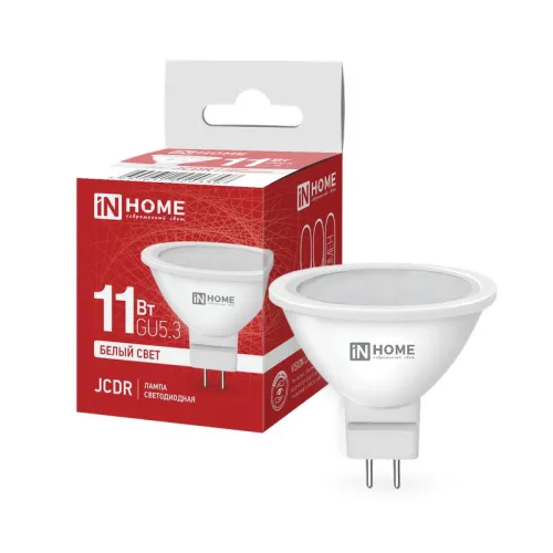 Лампа светодиодная LED-JCDR-VC 11Вт рефлектор 4000К нейтр. бел. GU5.3 990лм 230В IN HOME 46906120203