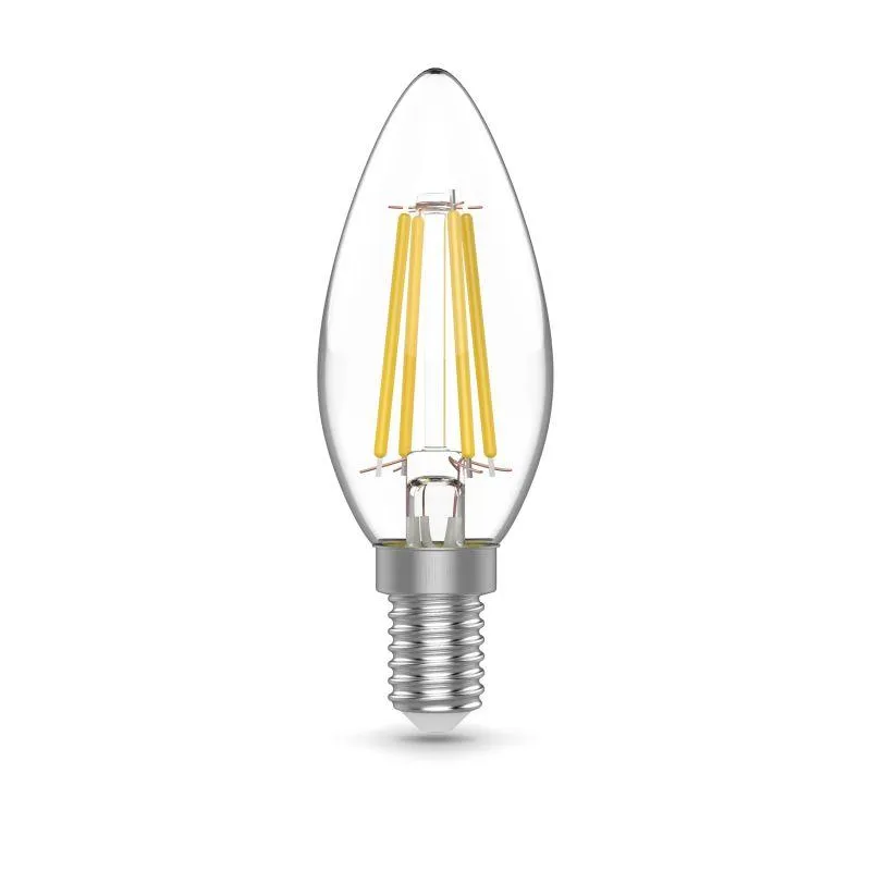 Лампа светодиодная филаментная Basic Filament 5.5Вт свеча 4100К Е14 530лм (уп.3шт) GAUSS 1031126T