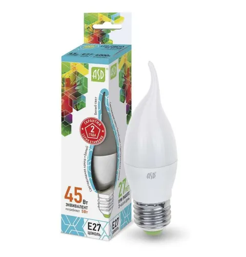 Лампа светодиодная LED-Свеча на ветру-standard 5Вт свеча на ветру 4000К нейтр. бел. E27 450лм 160-26