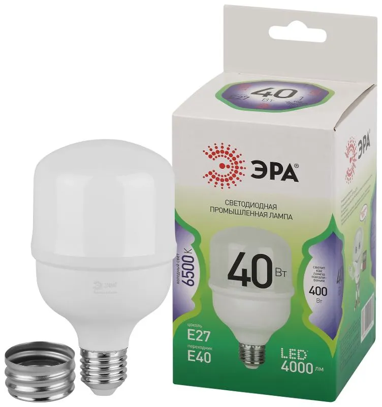 Лампа светодиодная GREEN LINE POWER T80-40W-865-E27/E40 GL E27/E40 40Вт колокол свет холод. Эра Б006