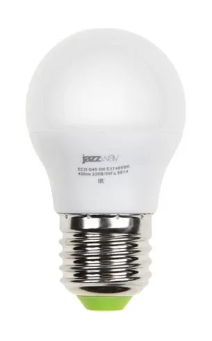 Лампа светодиодная LED 5Вт Е27 220В 4000К PLED- ECO-G45 шар | 1036988A | Jazzway