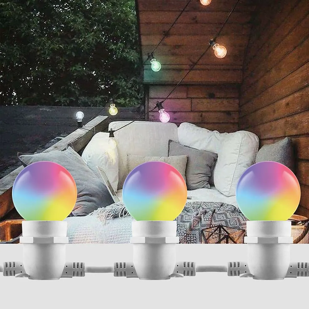 Лампа светодиодная LB-37 1Вт G45 шар матовая E27 230В RGB плавная смена цвета FERON 38116