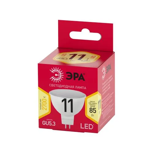 Лампа светодиодная RED LINE LED MR16-11W-827-GU5.3 R | Б0056064 | ЭРА