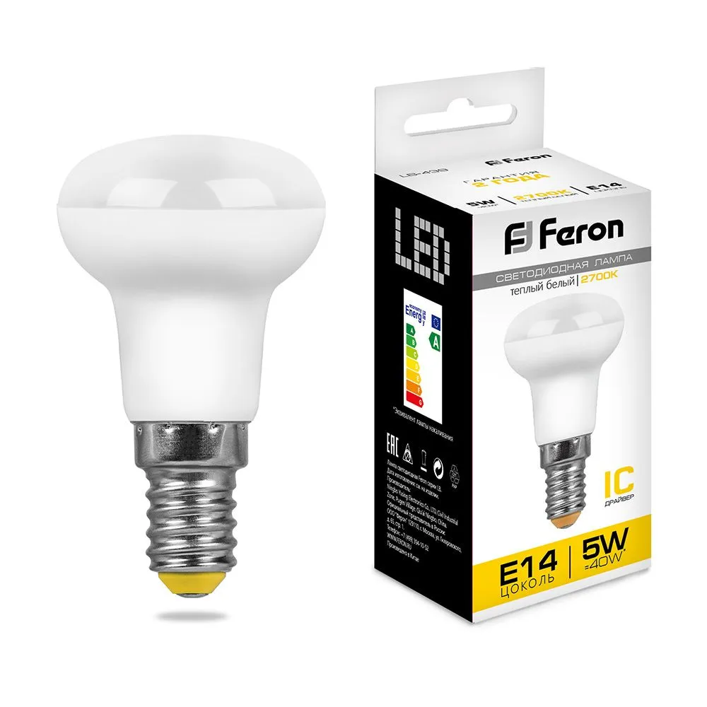 Лампа светодиодная LB-439 5Вт R39 рефлектор 2700К E14 230В FERON 25516