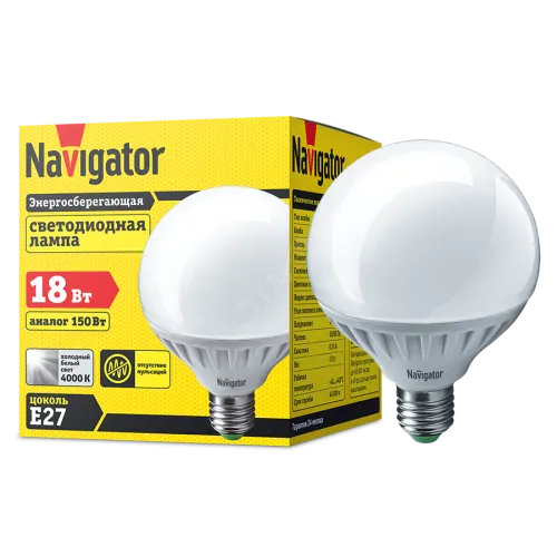 Лампа светодиодная LED 18вт Е27 белый шар