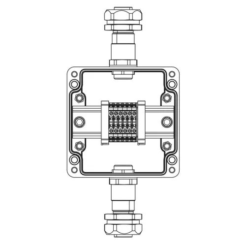 Коробка взрывозащищенная клеммная из полиэстера TBE-P-03-(6xCBC.2)-1xKAEPM2MHK-20(A)-1xKAEPM2MHK-20(